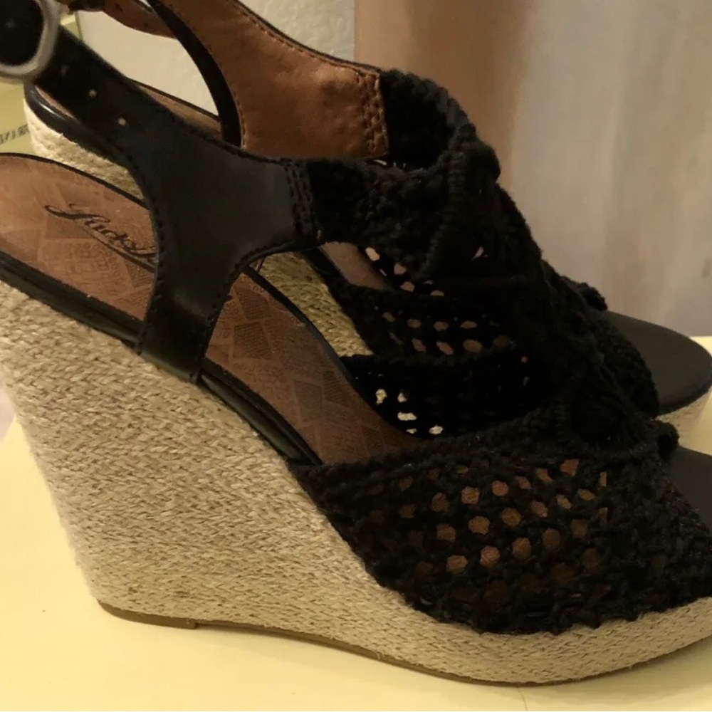 NIB: Lucky Brand Black Heel Sandal Sz 10